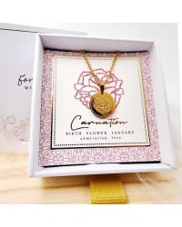 Κολιέ Birth Flower - Carnation for January Κολιέ Birth Flower - Carnation for January
