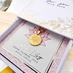 Κολιέ Birth Flower - Water Lily for July