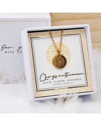 Κολιέ Birth Flower - Chrysanthemum for November Κολιέ Birth Flower - Chrysanthemum for November