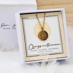 Κολιέ Birth Flower - Chrysanthemum for November