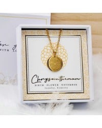 Κολιέ Birth Flower - Chrysanthemum for November Κολιέ Birth Flower - Chrysanthemum for November