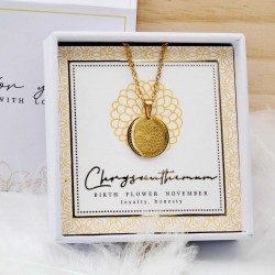 Κολιέ Birth Flower - Chrysanthemum for November