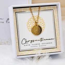 Κολιέ Birth Flower - Chrysanthemum for November