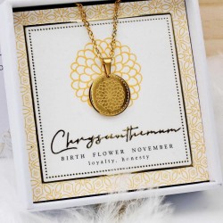 Κολιέ Birth Flower - Chrysanthemum for November