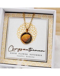 Κολιέ Birth Flower - Chrysanthemum for November Κολιέ Birth Flower - Chrysanthemum for November