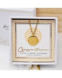 Κολιέ Birth Flower - Chrysanthemum for November Κολιέ Birth Flower - Chrysanthemum for November