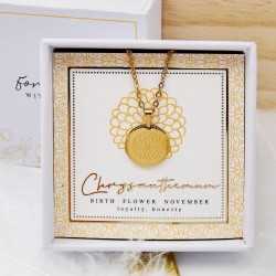 Κολιέ Birth Flower - Chrysanthemum for November