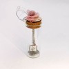 Short silver-plated necklace with rose in a glass tube