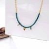 Gold-plated necklace with stainless steel chain and zircons