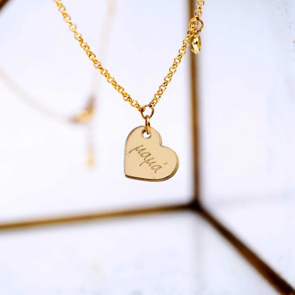 Double heart necklace for mom