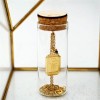 Short necklace gold-plated with enamel in a glass bottle