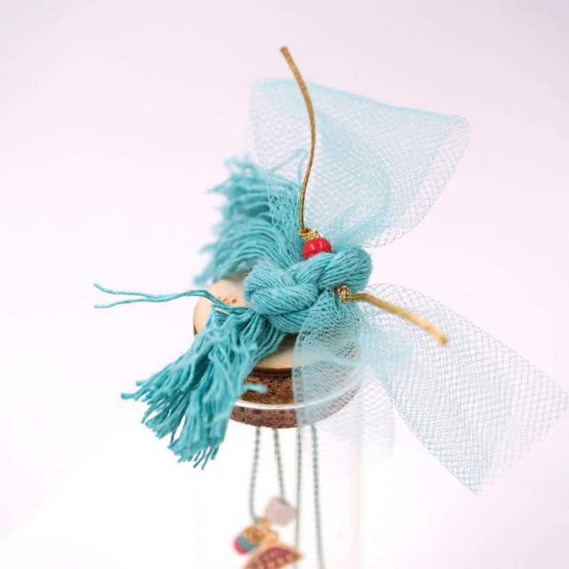 Xειροποίητo κολιέ με σμάλτο σε γυάλινο μπουκαλάκι 