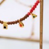 Handmade short necklace with crystals and enamel in 24K gold-plating