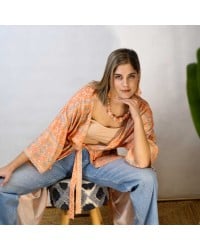 Κοντό Κολιέ Crete Toolittle x KOKKOSAMMOU Xειροποίητo κολιέ από ύφασμα με επίχρυσα στοιχεία