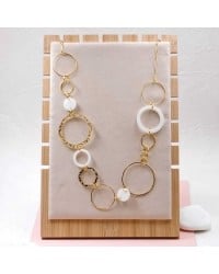Plexi Circles Long Necklace Handmade long necklace made of chain and plexiglass with gold-plated parts