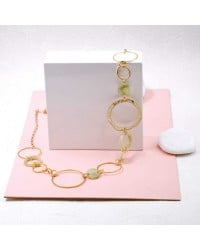 Plexi Circles Long Necklace Handmade long necklace made of chain and plexiglass with gold-plated parts