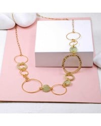 Plexi Circles Long Necklace Handmade long necklace made of chain and plexiglass with gold-plated parts
