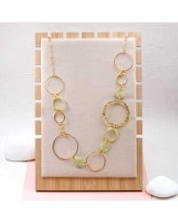 Plexi Circles Long Necklace Handmade long necklace made of chain and plexiglass with gold-plated parts