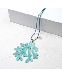 Toolittle Long Necklace - Coral Grove Handmade necklace made of plexiglass and gold-plated parts