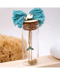 Handmade necklace in a bottle Handmade necklace in a bottle with gold-plated parts and enamel tail fish