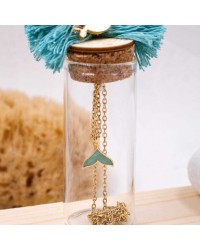 Handmade necklace in a bottle Handmade necklace in a bottle with gold-plated parts and enamel tail fish