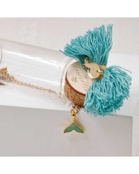Handmade necklace in a bottle Handmade necklace in a bottle with gold-plated parts and enamel tail fish