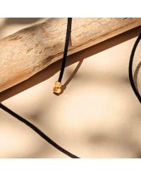 Necklace made of cord and enamelled evil eye Handmade necklace made of cord, enamel and gold-plated parts