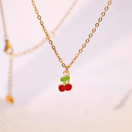Κολιέ Αλυσίδα Ατσάλι Cherries