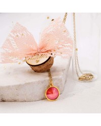 Κολιέ κρύσταλλο Swarovski σε γυάλινο μπουκαλάκι Xειροποίητo επίχρυσο κολιέ με κρύσταλλο Swarovski σε γυάλινο μπουκαλάκι