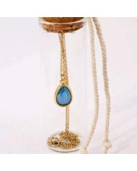 Κολιέ κρύσταλλο Swarovski σε γυάλινο μπουκαλάκι Xειροποίητo επίχρυσο κολιέ με κρύσταλλο Swarovski σε γυάλινο μπουκαλάκι