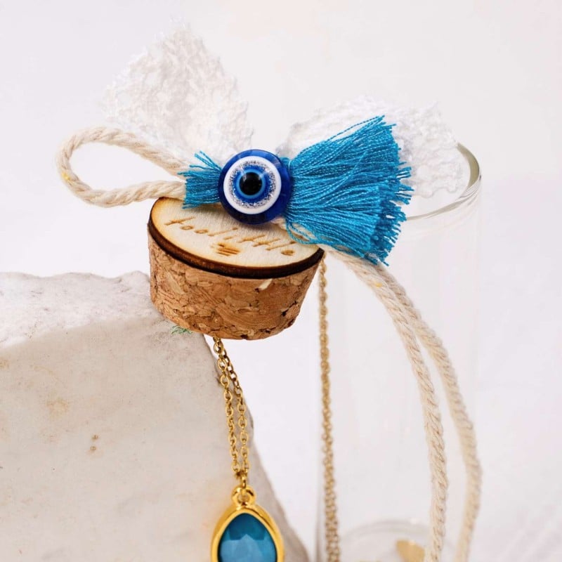 Κολιέ κρύσταλλο Swarovski σε γυάλινο μπουκαλάκι Xειροποίητo επίχρυσο κολιέ με κρύσταλλο Swarovski σε γυάλινο μπουκαλάκι
