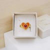 Gold-plated ring with enamel heart in a deluxe gift box 