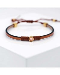 Leather bracelet with Swarovski crystal Leather bracelet with Swarovski crystal in gold-plating