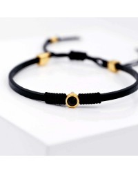 Leather bracelet with Swarovski crystal Leather bracelet with Swarovski crystal in gold-plating