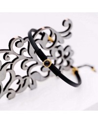 Leather bracelet with Swarovski crystal Leather bracelet with Swarovski crystal in gold-plating