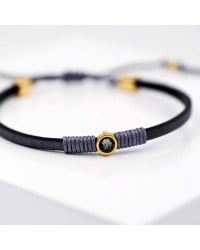 Leather bracelet with Swarovski crystal Leather bracelet with Swarovski crystal in gold-plating