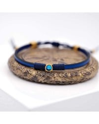 Δερμάτινο βραχιόλι με κρύσταλλο Swarovski Δερμάτινο βραχιόλι γυναικείο με κρύσταλλο Swarovski σε επίχρυση επιμετάλλωση