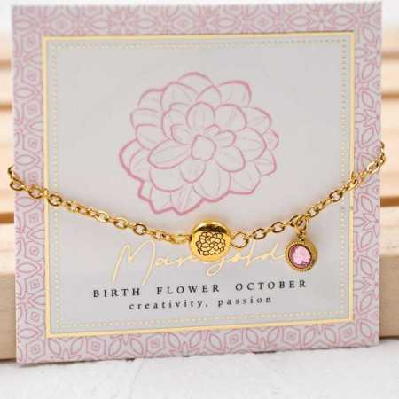Βραχιόλι με Λουλούδι Γέννησης - Οκτώβριος Βραχιόλι με Λουλούδι Γέννησης - Οκτώβριος
