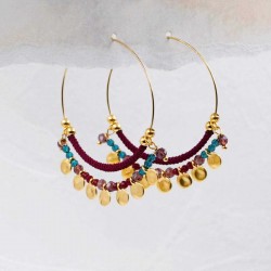 Κρίκοι Jaipur Dark Red