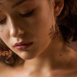 Κρίκοι Jaipur Dark Red