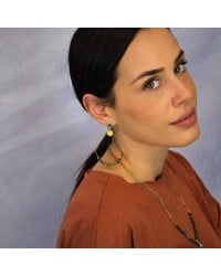 Σκουλαρίκια κρίκοι με ημιπολύτιμες πέτρες, ζιργκόν και κρυσταλλάκια Σκουλαρίκια κρίκοι με ημιπολύτιμες πέτρες, ζιργκόν και κρυσταλλάκια