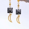 Impressive earrings with crystals and gold-plated parts