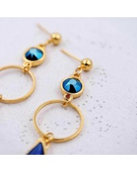 Σκουλαρίκια με κρύσταλλα Swarovski και σταγόνες από γυαλί Σκουλαρίκια με κρίκους, κρύσταλλα Swarovski και σταγόνες από γυαλί vitraux