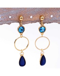 Σκουλαρίκια με κρύσταλλα Swarovski και σταγόνες από γυαλί Σκουλαρίκια με κρίκους, κρύσταλλα Swarovski και σταγόνες από γυαλί vitraux