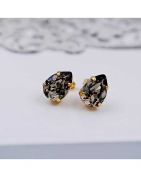 Stud earrings with crystals Stud earrings with crystals in 24Κ gold-plating