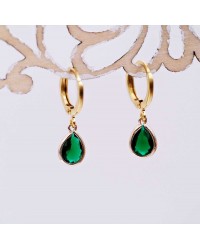 Handmade hoop earrings with Austrian crystals and gold-plating Handmade hoop earrings with Austrian crystals and gold-plating