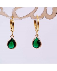 Handmade hoop earrings with Austrian crystals and gold-plating Handmade hoop earrings with Austrian crystals and gold-plating