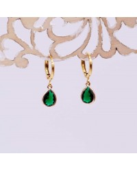 Handmade hoop earrings with Austrian crystals and gold-plating Handmade hoop earrings with Austrian crystals and gold-plating