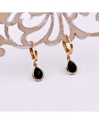 Handmade hoop earrings with Austrian crystals and gold-plating Handmade hoop earrings with Austrian crystals and gold-plating