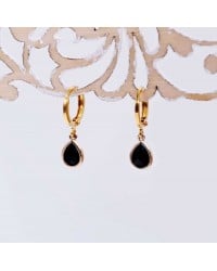 Handmade hoop earrings with Austrian crystals and gold-plating Handmade hoop earrings with Austrian crystals and gold-plating